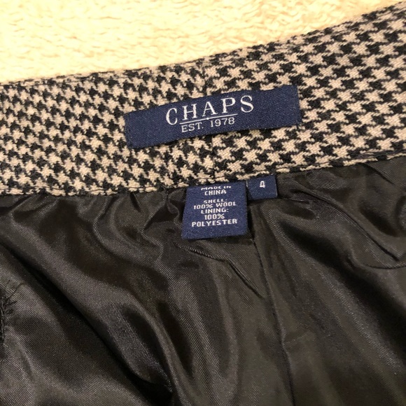 Chaps NWT houndstooth wool lined pants size 4 - Picture 5 of 8